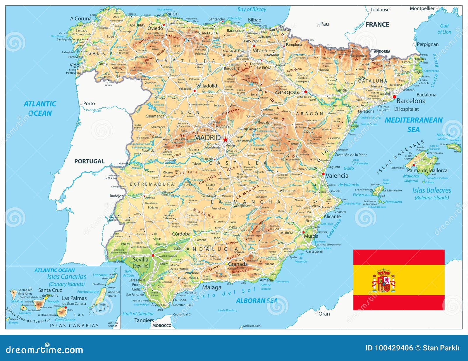 spain physical map